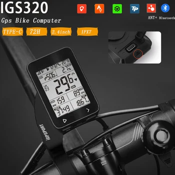 IGPSPORT IGS320 GPS-fietscomputer IPX7 Blu5.0 ANT+ 72HBattery Leven Draadloze Snelheidsmeter voor de Fiets Stopwatch TYPE-C 2,4 inch