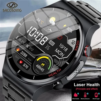 2023 Nieuwe ECG+PPG Smart Watch Mannen Sangao Laser Gezondheid van de Hartslag, bloeddruk Fitness-Sport-Horloges IP68 Waterdichte Smartwatch