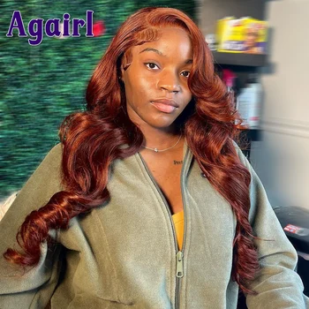 Gember Koper Bruin Gekleurde Lichaam Wave Lace Front Wig Transparante 13X6 13X4 Menselijke Haar Lace Frontal Pruik Voor Vrouwen 5X5 Sluiting Pruik