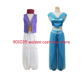 Volwassen Aladdin Lamp Prins Aladdin Kostuum Halloween Cosplay Kostuum Prinses Jasmine Carnaval Party Kostuums