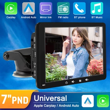7 Inch touchscreen Auto Draagbare Draadloze Apple CarPlay Tablet Android Radio Multimedia Bluetooth Navigatie HD1080 Stereo