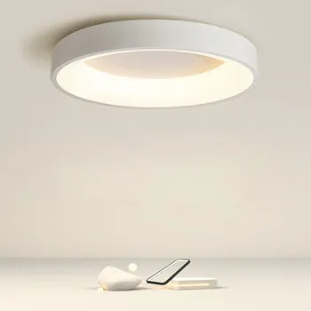 Nordic LED Ronde Lichten van het Plafond Modern Zwart Wit Grijs Huis Inrichting Lampen Voor Slaapkamer, Woonkamer Studie eetzalen Lichte Glans