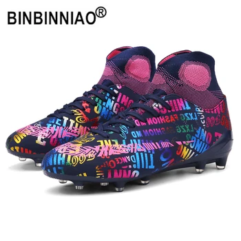 BINBINNIAO Plus Grote Omvang 33-46 Originele Turf Voetbal Schoenen Mannen AG voetbalschoenen Kids Boys Soccer Cleats