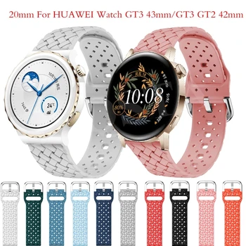 20mm Siliconen Band Voor HUAWEI KIJKEN GT 3 Pro 43mm Smartwatch Sport Riem Armband Voor Huawei Kijken GT3, GT2 42mm Horlogeband Correa