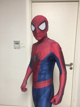 Halloween Volwassenen Kinderen TASM 2 Spiderman Cosplay Kostuum Superheld Zentai Suit Mannen Jongens Mannelijke Full Body Party Jumpsuit
