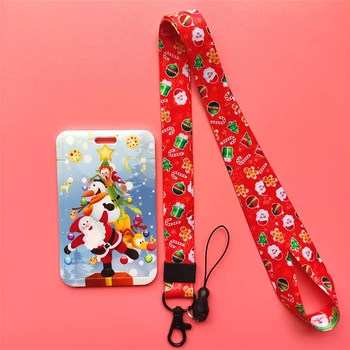 Groothandel ID-Kaart Houder Mooie Nek Band Lanyards Naam Badge Houder Kaartje sleutelhanger voor Kerst Cadeau