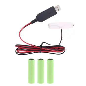 LR6 AA-Batterij Eliminator USB-voedingskabel aan Plaats 1-4 stuks 1.5 V AA Batterij 667C
