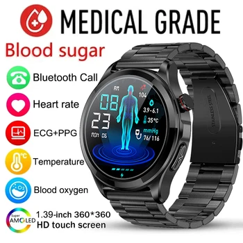 Een gezonde bloedsuikerspiegel Bellen Smartwatch 1.39 -inch 360*360 HD op Groot Scherm ECG SmartWatch Monitoring van Niet-invasieve Bloed Glucose