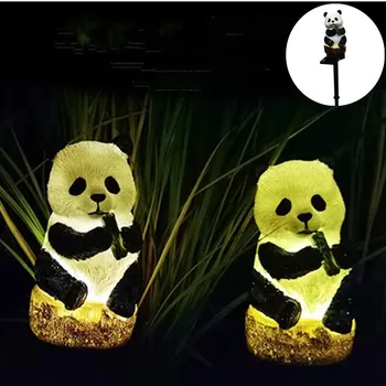 Zonne-Licht voor De Tuin Panda Uil Lamp Outdoor Solar Lamp Waterdichte Tuin Gazon Ring Licht in de tuin voor Huis Binnenplaats Decor