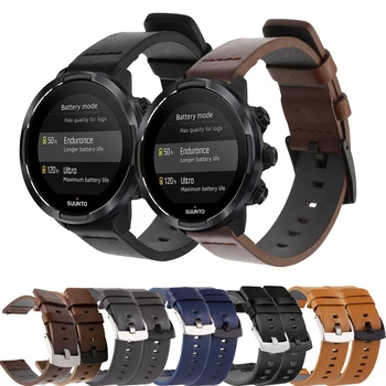 Echt Lederen Horlogeband armband Riem 24mm voor de Suunto 7 9/Suunto 9 baro Sport Horloge Band 'Quick Release' Strap Horloge Band Pols