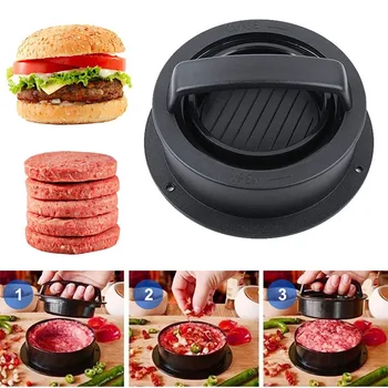 ABS Hamburger Vlees Druk Maker Anti-aanbak Meat Pie Druk Gevuld Burger matrijzenmaker met bakpapier Liners Keuken Accessoires