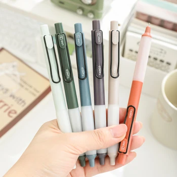 3/6st Tanco Gel Inkt Pen Set Retro Zachte Rubberen Omhulsel 0,5 mm Balpen Zwart Kleur voor het Schrijven van School Office F7299