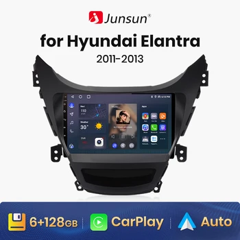 Junsun V1 AI Stem Draadloze CarPlay Android-Auto Radio voor Hyundai Elantra Avant-MD-I35 2011-2013 4G-Car Multimedia GPS-2din