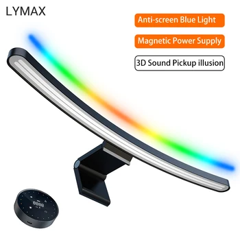 LYMAX RGB LED Gebogen Oppervlak Monitor Lichte Bar van het Anti-blauw Licht van de bureaulamp Afstandsbediening PC-Scherm Hangen Licht voor Onderzoek op Kantoor