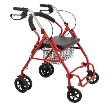 Ouderen met een Handicap Revalidatie Rollator Rollator Winkelwagen Trolley Vouwen Katrol Lopen Mobiliteit Steun met Outdoor Stoel Mand