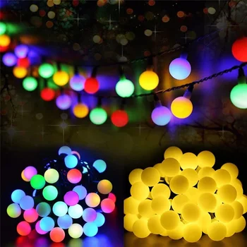 LED Bal Garland Lichten van de Fee String RGB Waterdichte Outdoor Lamp kerstvakantie Bruiloft Decoratie Verlichting