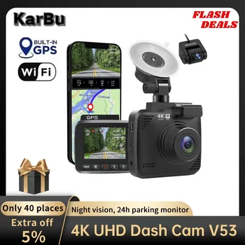 Dash Cam voor Auto Dashcam 4K-GPS-Wifi-24u Parkeren Monitor Mini Voiture Camera DVR Night Vision Para Coche dvr Video Registrator