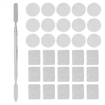 30Pcs Metalen Stickers voor Oogschaduw Paletten Ronde Ijzeren Plaat met een Spatel voor het Magnetische Make-up Cosmetica Lege pallet