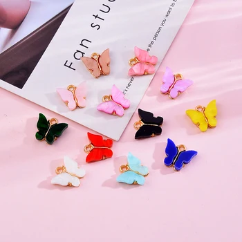 Peixin 10Pcs Charme Mooie Kleurrijke Vlinder Oorbellen-Sieraden-Accessoires Voor Handgemaakte Sieraden Maken DIY Ketting Bevindingen