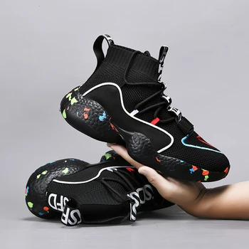 RUMDAX Outdoor Paar High Top Schoenen Mesh Lace-Up Casual sportschoenen Ademend hardloopschoenen voor Mannen Basketbal Schoenen