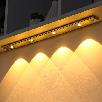 LED Nacht Licht USB-Oplaadbare Lamp Motion Sensor Led-Licht Voor de Keuken Garderobe Kast Verlichting 20cm/30cm/40cm Aluminium Led ' s