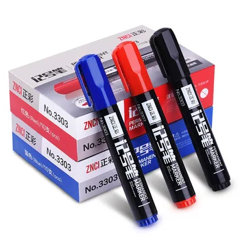 5pcs Student Black Marker Pen Doos Permanente Olie Pen op Kantoor Logistiek Marker Pen Express Rood Blauw