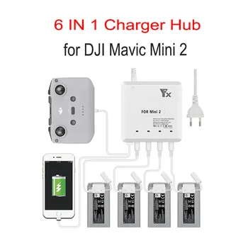 6-in-1 Batterij Oplader voor DJI Mavic Mini 2/SE Drone Batterij Opladen Hub Snelle Smart Battery Charger met USB Poort