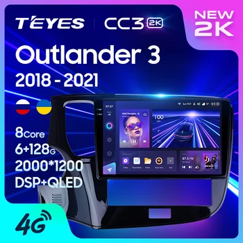 TEYES CC3 2K Voor Mitsubishi Outlander 3 III GF0W GF0W GG0W 2018 - 2021 autoradio Multimedia Video Speler Navigatie stereo GPS Android-10 Geen 2din 2 din dvd