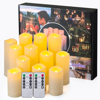 12Pcs/Set LED Kaarsen Waterdichte huwelijkskaars Batterij zonder vlammen van Kaarsen Nep Flikkerende Vlam met Afstandsbediening voor Partij
