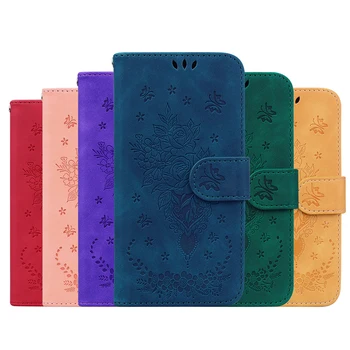 Bloem Patroon Wallet Flip Case Voor Huawei P50 Pro P30 P40 P20 P10 Lite Mate 10 Lite Eer X7 X8 10 50 Lite Leder Cover
