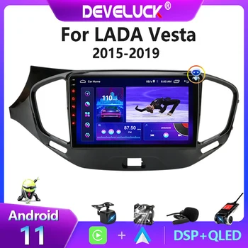2 Din Android 11 autoradio Multimedia Video Speler, GPS-Navigatie Carplay Voor LADA Vesta Cross Sport 2015-2019 Stereo Scherm AM