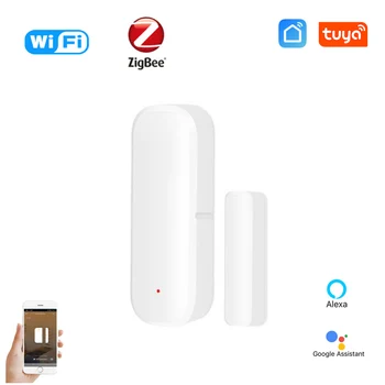 Wifi ZIgbee Smart Deur Raam Sensor op OFF Detector App Kennisgeving Home Security Alarm Via Alexa Google Startpagina Tuya Smart Life