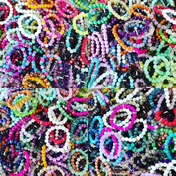 200pcs kleurrijke gemengde armbanden willekeurig voor vrouwen DIY sieraden-accessoires in 10mm