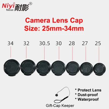 Camera Lens Cap 25 mm 27 mm 28 mm 30 mm 30,5 mm 32 mm 34 mm, Achter lensdop voor Olympus Panasonic Canon, Sony, Nikon Pentax Met Cap Keeper