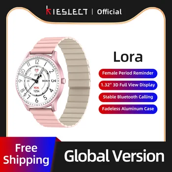 De globale Versie Kieslect Lora Vrouwen Smartwatch het Bloed Zuurstof Hartslag Female Health Monitor 1.32 Inch HD-Scherm Sport Smart Watch