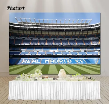 PHOTURT Real Madrid Bernabeu Stadion van Kinderen Verjaardag Achtergrond Sport Thema Vinyl Polyester Foto Fotografie Rekwisieten