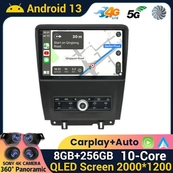 Android 13 Carplay Auto Radio Voor Ford Mustang 2010 2011 2012 2013 2014 Multimedia GPS Navi WIFI+4G-Speler, Stereo-360 Camera