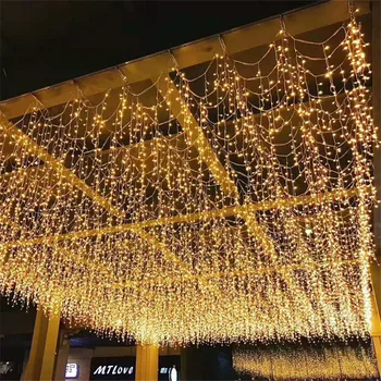 Kerstverlichting Fee Garland 6x3M/3x3m Led Icicle Licht de String Navidad Decoratie Nieuwe Jaar Outdoor Indoor Gordijn Led-Ketting