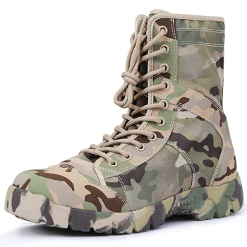 High-top Camouflage Tactische Canvas Schoenen Zomer Ademend Ultralight Bestrijding van Militaire Laarzen Mannen Buiten Security Training Schoenen
