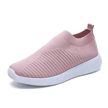 2023 Vrouwen Schoenen Mesh Platform Sneakers Gebreide Sok Flats Dames Casual Schoenen Instappers Wandel-Vrouwelijke Slip-on Schoenen Sneakers Mannen