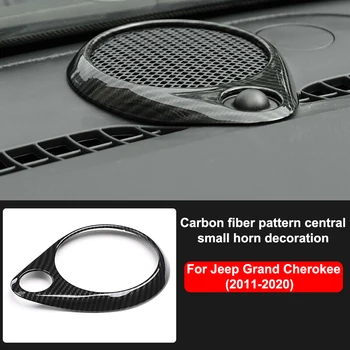 Centraal Kleine Hoorn Decoratie Sticker voor Jeep Grand Cherokee 2011-2020 Carbon Fiber Auto Kap Trim-Frame Auto Accessoires