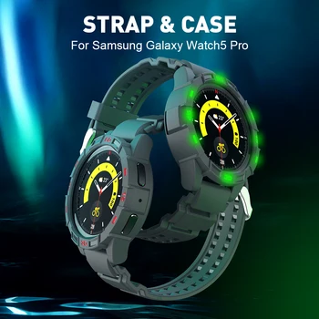 Horloge Case voor Samsung Galaxy Watch 5 Pro 45mm Lader TPU Band Band Sport Horlogeband Armband voor Horloge 5 pro Screen Protector