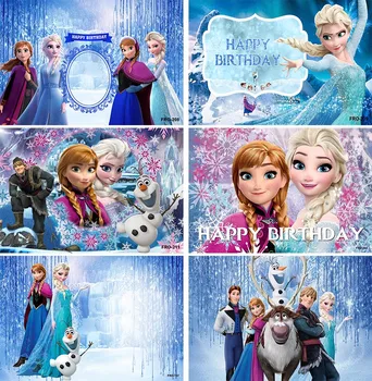 Disney Winter Ijs Bevroren Sneeuwvlok Kasteel Op De Achtergrond Elsa Anna Sneeuw Koningin Prinses Meisjes Birthday Party Decor Foto Als Achtergrond
