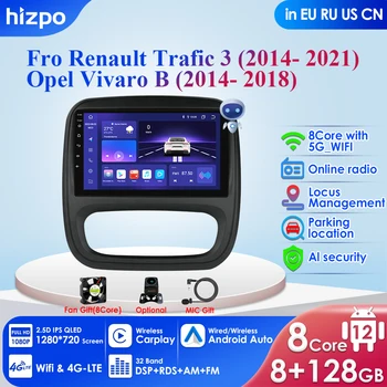 DSP-IPS 2Din Android 12 Auto Radio voor Renault Trafic 3 2014 Opel Vivaro B Stereo Carplay 4G-LTE-Multimedia Speler Navigatie GPS