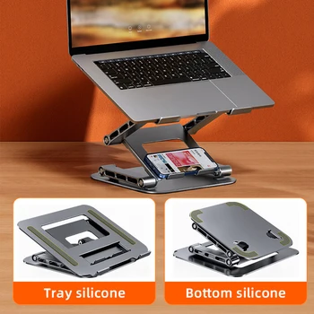 3 Laag Koeling Beugel Ondersteuning 360 Verstelbare Inklapbare Laptop, Tablet Stand Aluminium Anti Slip voor 11-17 Inch Notebook