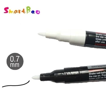 0,7 mm Extra Fijne punt Acrylverf Marker Pen watervaste Inkt Vloeien Soepel Zwart Wit Kleur Maken Aangepaste Schoen, Verf op Rock