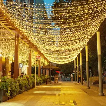 Kerstverlichting Buiten 8-Modus Led-Fee String Lichten Slingers Tuin Decor voor het Nieuwe Jaar DOE-Straat Patio Waterdichte Lamp Navidad