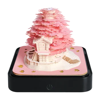 Omoshiroi Blok 3D Kladblok Sakura Boomhut 3D Agenda 2024 3D Memo Pad Blokkeren Opmerkingen Kantoren Papier Opmerkingen Kerst verjaardagscadeau