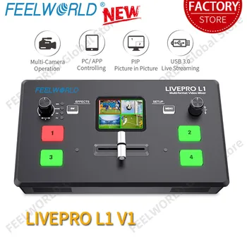 FEELWORLD LIVEPRO L1-V1-Live Streaming Video Switcher 4xHDMI-Ingang Hdmi-USB3 geschreven.0 Multi-Format Studio Record Preview Camera Youtube