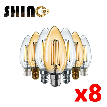 8st/veel 220V LED Gloeilamp C35 4W Retro Edison Lamp E14 B22 Bombillas Vintage Lamp is 2700k 4000k de Decoratie van het Huis